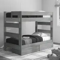Viv + Rae Decimus Twin over Twin 2 Drawer Solid Wood Standard Bunk Bed