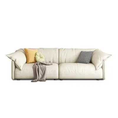 Crafts Design Trade 86.61" Creamy white Technology cloth Modular Sofa cushion couch