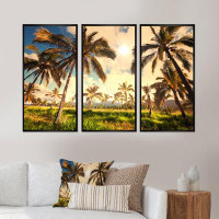 Bay Isle Home™ Beautiful Palm Plantation In Hawaii - Landscape Framed Canvas Wall Art Set Of 3
