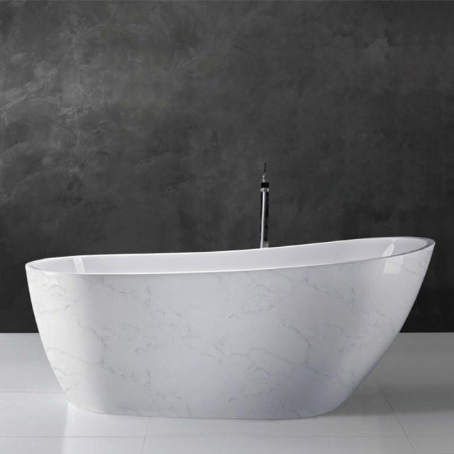 Athens - Marble or White - Artistic Acrylic 67 Freestanding Bathtub BSQ in Plumbing, Sinks, Toilets & Showers - Image 2