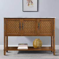 Alcott Hill Retro style console table with cabinets for hallway