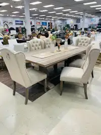 Beige Wooden Dining Table Set!!