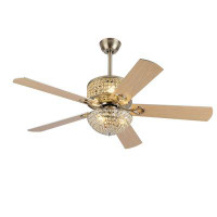 House of Hampton 52'' Modern Crystal Ceiling Fan with Remote Control 3 Speeds