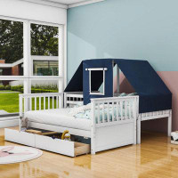 Harper Orchard Cathkin Kids Twin Over Twin Bunk Bed with Drawers