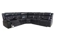 NEW in BOX - COBALT MANUAL RECLINING SECTIONAL SOFA (BLACK)