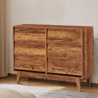 Millwood Pines Vintage Style Wooden Dresser with six Drawers, for Bedroom