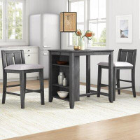 Sand & Stable™ Zara 2 - Person Counter Height Solid Wood Dining Set