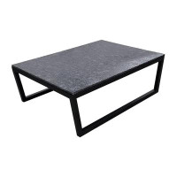 Latitude Run® Elevarre Elegance In Stone And Metal Coffee Table, Modern Granite Gray Variant, Enhance Your Living Room D