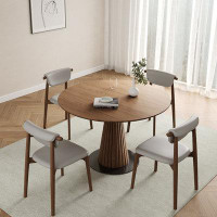 POWER HUT Light Luxury High-End Modern Simple Negotiation Table Household Round Dining Table Sets.