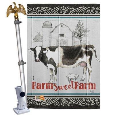 Breeze Decor Farm Sweet - Impressions Decorative Aluminum Pole & Bracket House Flag Set HS110128-BO-02 in Hardware, Nails & Screws