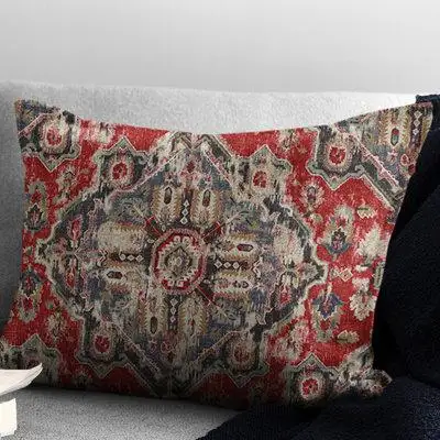 The Tailor's Bed Tangier Red/Blue 14X20" Oblong Pillow