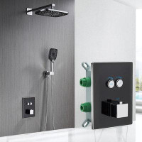 My Lux Decor BAKALA Thermostatic Bathroom Shower Faucet Set Rain Waterfall Bathtub Shower System Mixer Tap Wall Mounted
