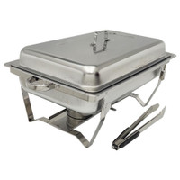 Pack of 4 Chafing Dish 8 Quart Stainless Steel Complete Chafer Set with Water Pan Fuel Holder For Buffet Parties 032359