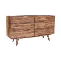 Loon Peak Gwendel 6 Drawer 64" W Solid Wood Double Dresser
