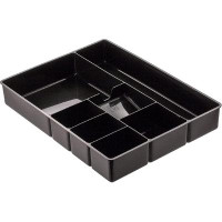 Rebrilliant Deep Drawer Organizer Tray, 8 Compartments, 2 1/4"H X 15 1/8"W X 11 1/2"D, Black