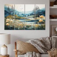 Millwood Pines Sweden Serenity River - Landscapes Wall Art Living Room - 4 Panels