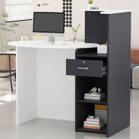 Latitude Run® L-Shape Wood Reception Desk