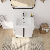 Ebern Designs Yatta 24'' Single Bathroom Vanity with Ceramic Top