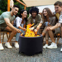 Latitude Run® Tulsha 18'' H x 23.5'' W Iron Outdoor Fire Pit with Lid