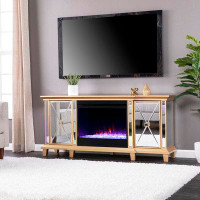 Darby Home Co Toppington Mirrored Colour Changing Fireplace Gold