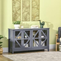 Latitude Run® Buffet Cabinet with Tempered Glass Doors and Adjustable Storage Shelf