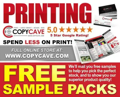 PRINTING SERVICES - LOW COST - Business Cards, Flyers, Brochures, Labels, Banners, Lawn Signs! + FREE Sample Packs