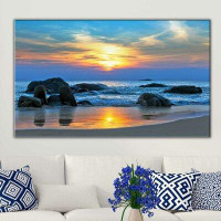 Made in Canada - Highland Dunes 'Surf and Sand III' Graphic Art Print on Wrapped Canvas
