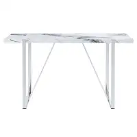 Wrought Studio Contemporary Faux Marble Dining Table: Rectangular Kitchen and Dinner Table