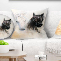 East Urban Home Animal Horse Heads Pillow