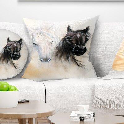 East Urban Home Animal Horse Heads Pillow in Bedding