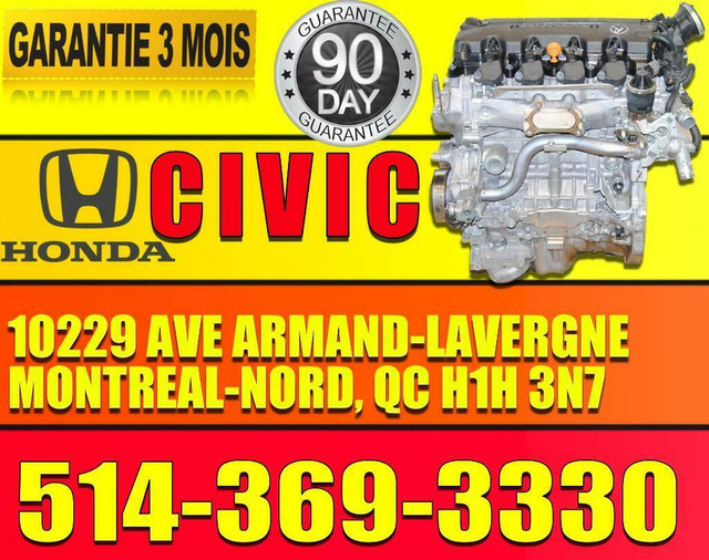 06 07 08 09 10 11 Honda Civic 1.8L R18 Engine with installation, Moteur 1.8 Civic 2006 2007 2008 2009 2010 2011 R18A1 in Engine & Engine Parts in City of Montréal