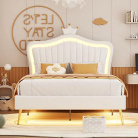 Ivy Bronx Upholstered Bed Frame With LED Lights