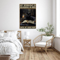 Trinx My Workout Is Reading In Bed 2 - 1 Piece Rectangle Graphic Art Print On Wrapped Canvas|0374
