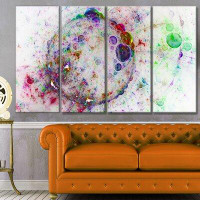 Design Art 'Colourful Spherical Planet Bubbles' Graphic Art Print Multi-Piece Image on Canvas