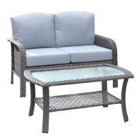 Winston Porter Outdoor Sofa Two-piece Set With End Table