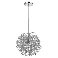 House of Hampton Lefancy Zoom 1-Light Polished Stainless Steel Pendant With Seeded Acrylic Accents