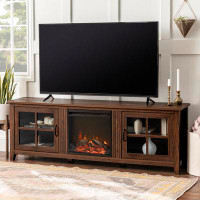 Charlton Home Dake TV Stand for TVs up to 78" with Electric Fireplace Included