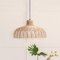 Bayou Breeze 1 - Light Unique / Statement Dome Pendant With Rope Accents