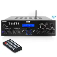 NEW PYLE PDA65BU 200 WATT AMPLIFIER WITH BLUETOOTH AND DUAL MIC INPUTS - GREAT FOR PA/MUSIC SYSTEMS!