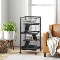 Small Animal Cage 20.5" x 20.5" x 44.7" Charcoal Grey