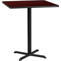 Latitude Run® 36'' Square Laminate Table Top With 30'' X 30'' Bar Height Table Base