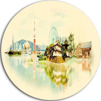 Made in Canada - Design Art 'Tokyo Panoramic View' Painting Print on Metal