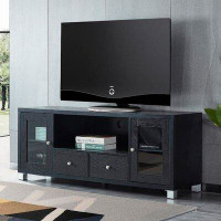 Latitude Run® 58" Black TV Stand  With 2 Doors And Drawers