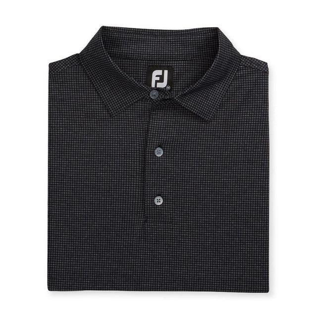 Footjoy Mens Houndstooth Polo 26089 Black Heather Size Small Only in Golf - Image 4