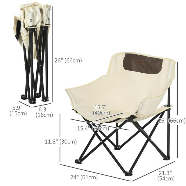 Camping Chair 24" W x 21.3" D x 26" H White in Fishing, Camping & Outdoors - Image 3