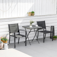 Garden Dining Chair 24.5"L x 22.5"W x 33.75"H Dark Grey