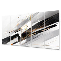 Willa Arlo™ Interiors Black Gold Multifaceted Whirls II - Cubism Metal Art Print Set