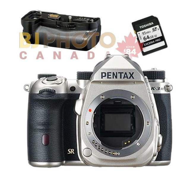 Pentax K-3 Mark III silver BODY  ( K3 III  ) + BG8 Grip + $250 Save Additional (on any trade) in Cameras & Camcorders