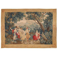 Nazmiyal Collection 17Th Century Wool And Silk Romantic Antique French Verdure Tapestry
