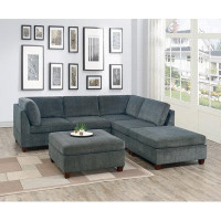 Latitude Run® Living Room Furniture Modular Sectional Set Large Family Modern Couch Corner Wedge Armless Chairs 6